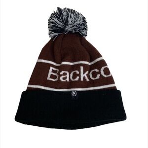 Backcountry Black Brown Pom Beanie Hat